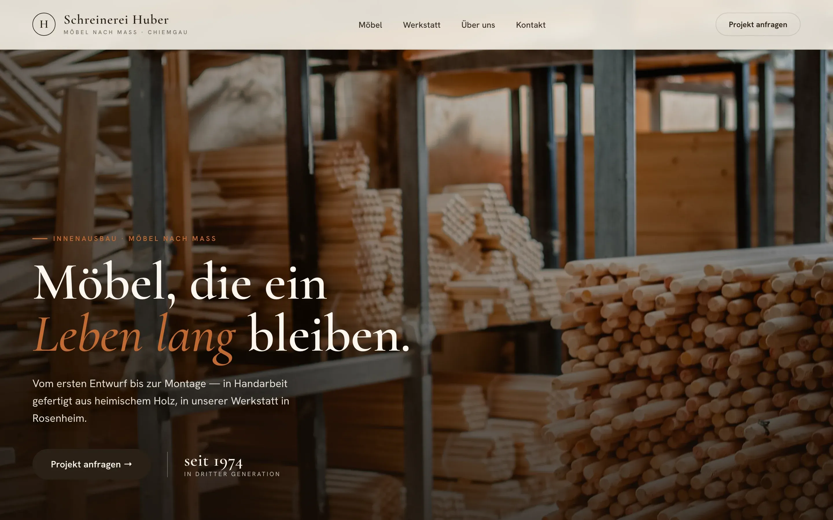 schreinerei-huber.de auf dem MacBook