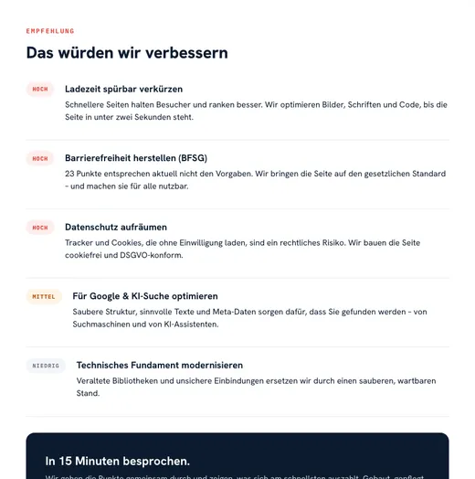 Website-Check — Das würden wir verbessern