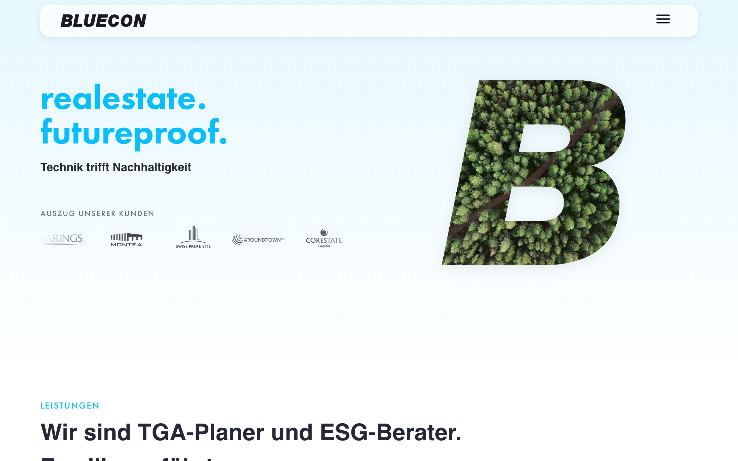 Website der Bluecon Engineering GmbH